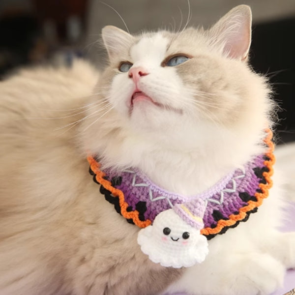 Handcrafted Crochet Collar - 3D Ghost