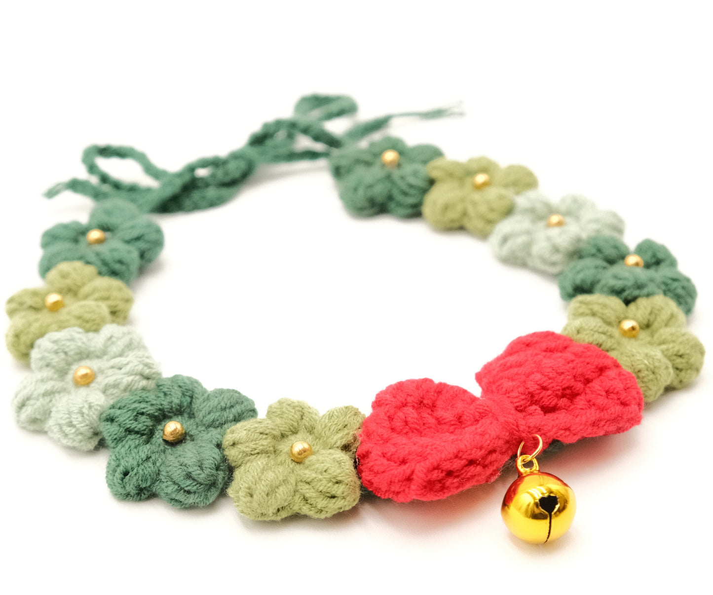 Handcrafted Crochet Collar - Christmas Bowtie