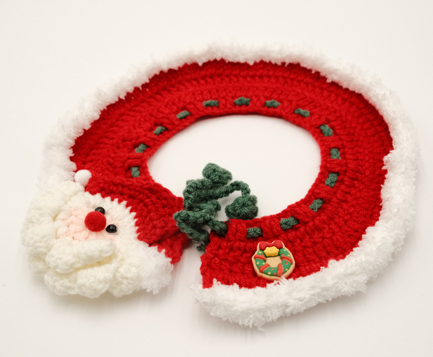 Handcrafted Crochet Collar - Santa and Donut