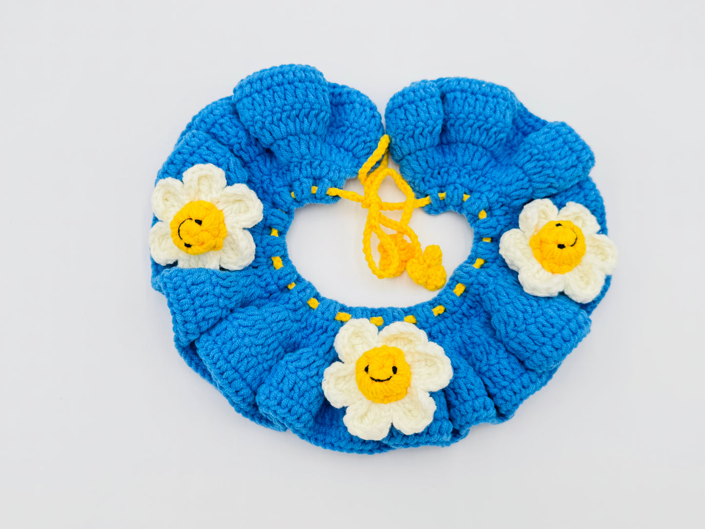 Handmade Sunflower Crochet Hat & Collar Set for Dogs & Cats