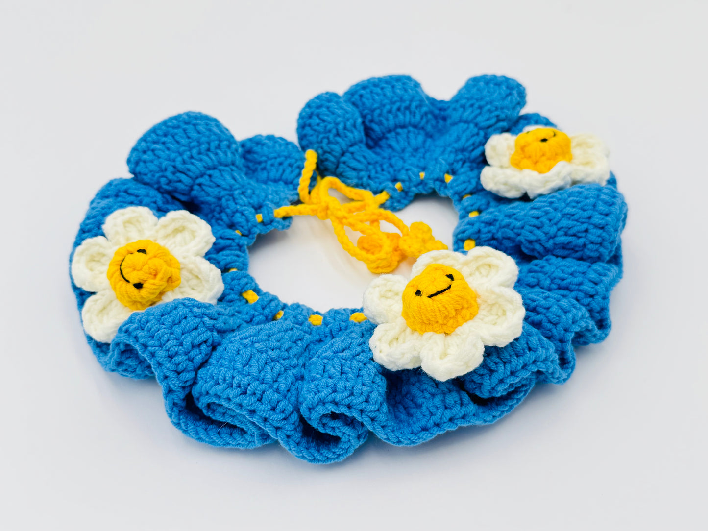 Handmade Sunflower Crochet Hat & Collar Set for Dogs & Cats
