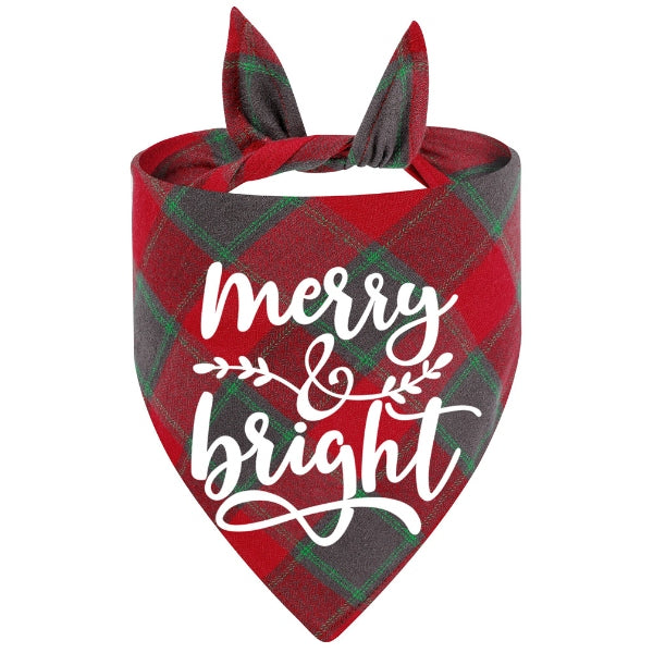 Christmas Pet Bandana with Merry & Bright