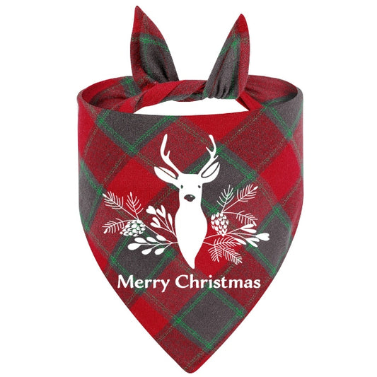 Christmas Pet Bandana with Deer Merry Christmas