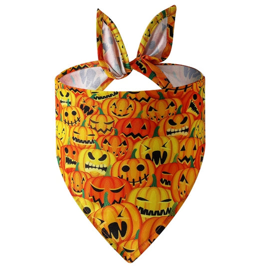 Halloween Pet Bandana with pumpkin pattern