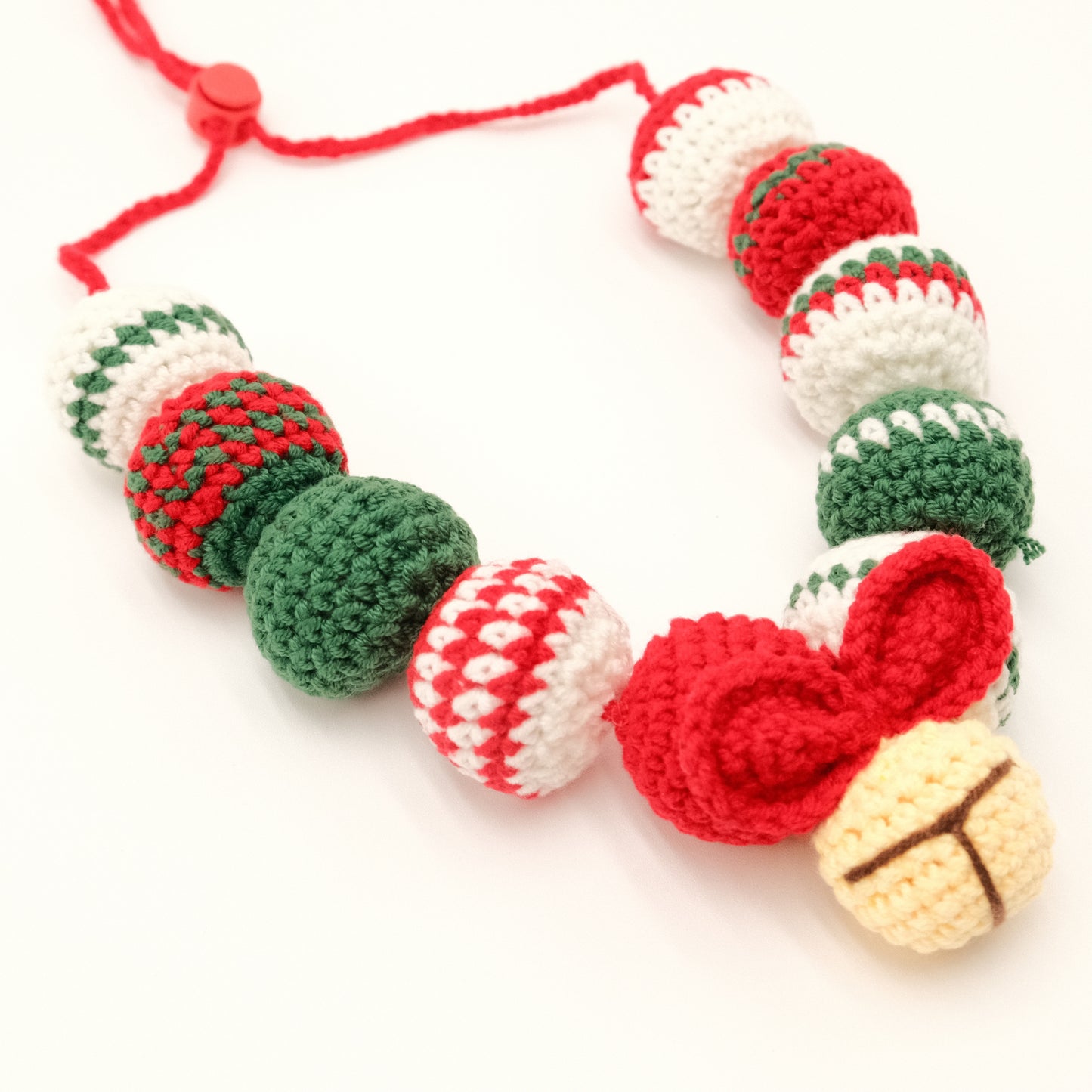 Handcrafted Crochet Collar - Christmas Ornament With Bells Collar