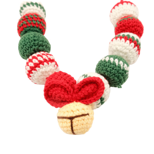 Handcrafted Crochet Collar - Christmas Ornament With Bells Collar