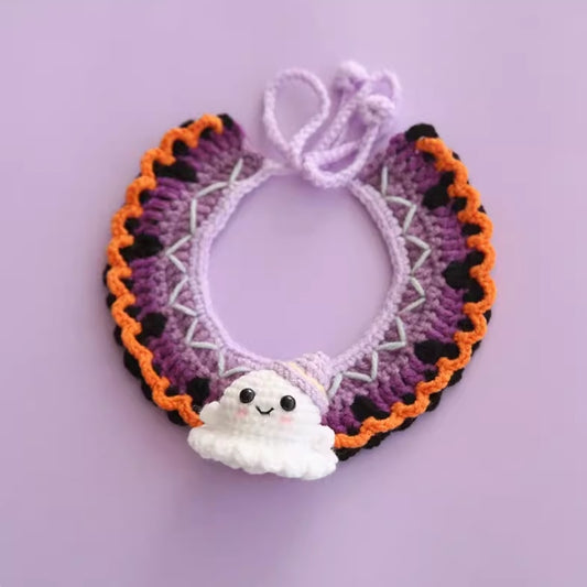 Handcrafted Crochet Collar - 3D Ghost