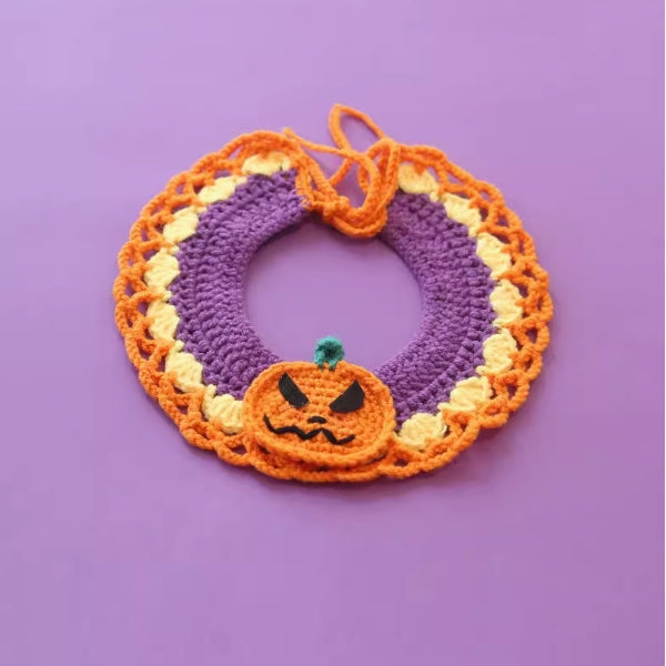 Handcrafted Crochet Collar - Pumpkin