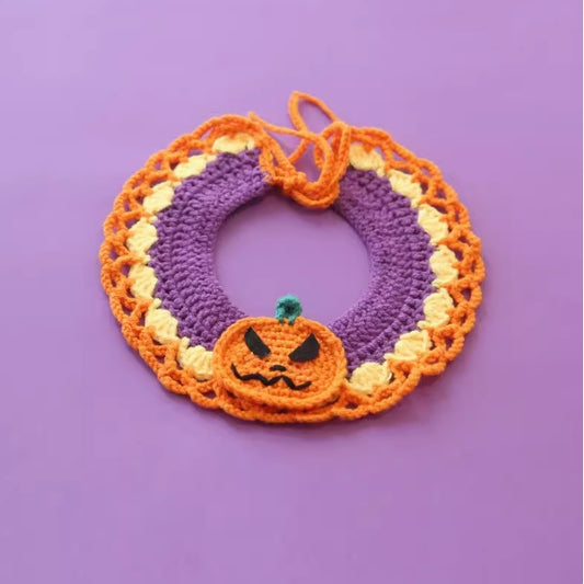 Handcrafted Crochet Collar - Pumpkin